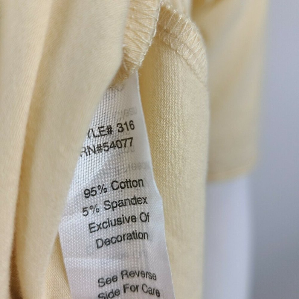 Cabi Top Womens Size M Medium Solid All Yellow Floral Neckline Style #316 - Picture 7 of 8